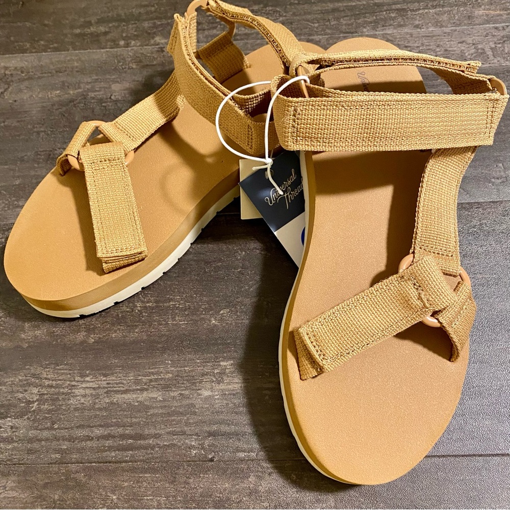 Universal Thread Tan Hayden Platform Sport Sandals Size 7 NEW - Picture 2 of 12